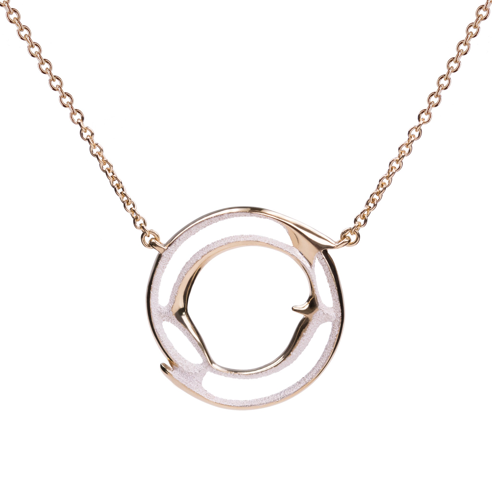Medium Halo Pendant in Recycled Sterling Silver